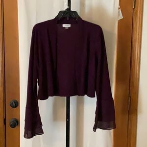 Calvin Klein Crop Sweater, Dark Purple, Size XL